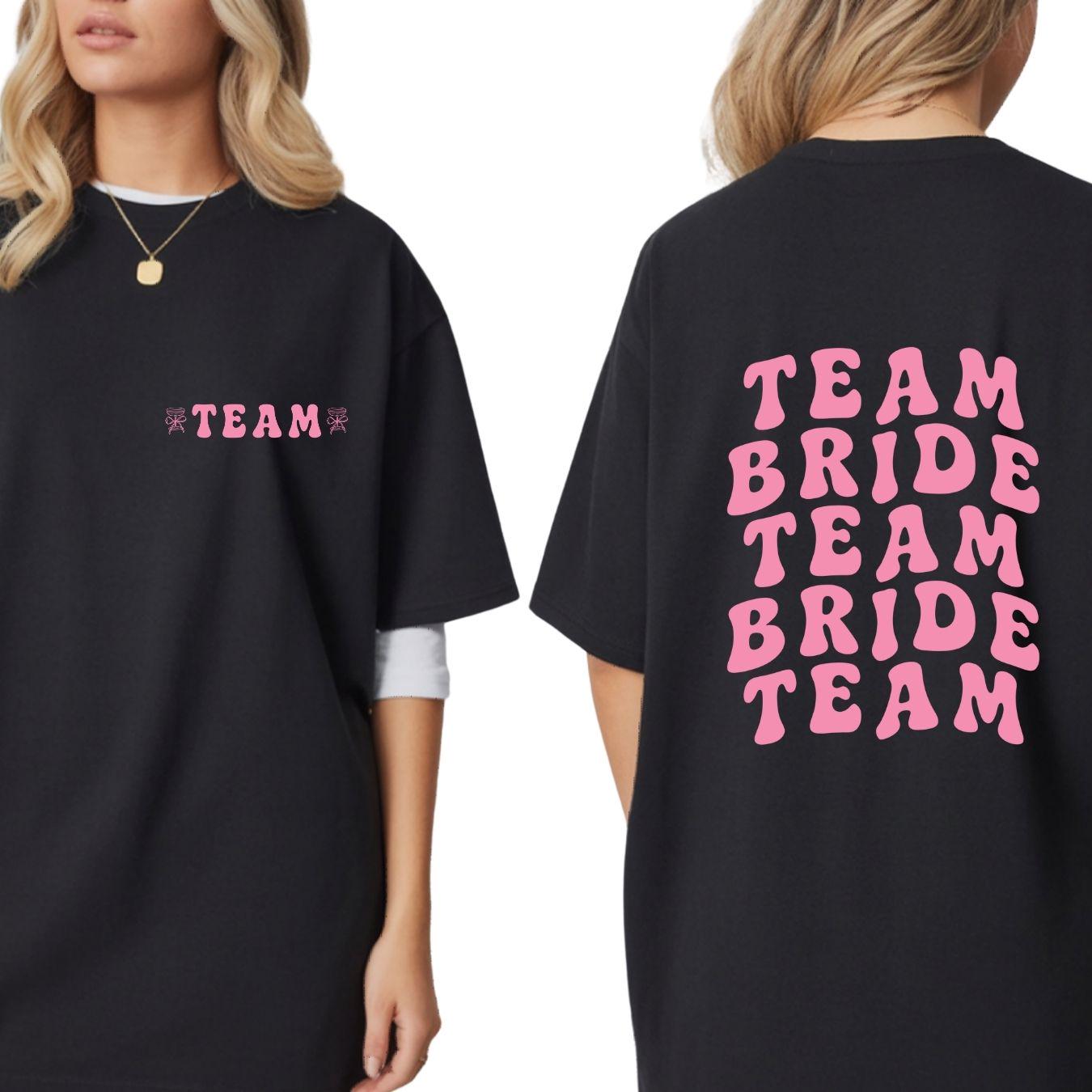 Team Bride Shirt with Back Print | Bachelorette Party Shirt | Bride Tribe Outfit | Bella Canvas 3001 | Bridal Party T-Shirt