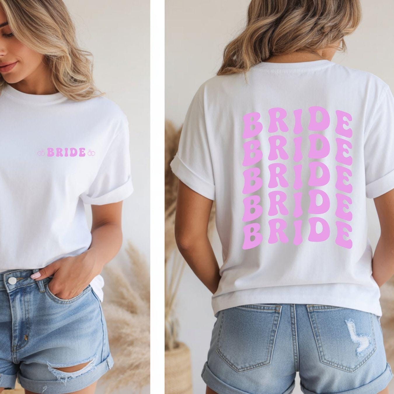 Team Bride Shirt with Back Print | Bachelorette Party Shirt | Bride Tribe Outfit | Bella Canvas 3001 | Bridal Party T-Shirt