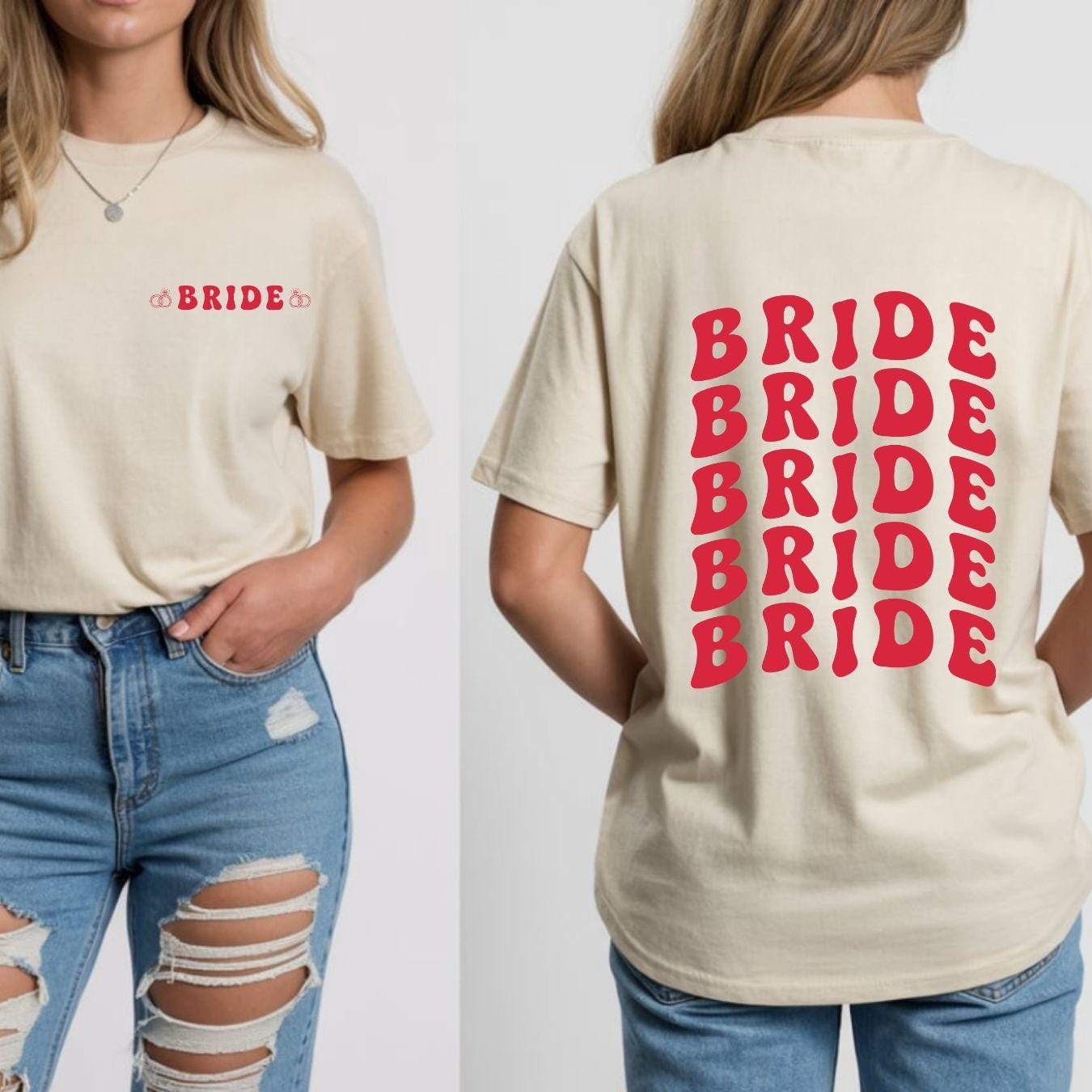 Team Bride Shirt with Back Print | Bachelorette Party Shirt | Bride Tribe Outfit | Bella Canvas 3001 | Bridal Party T-Shirt