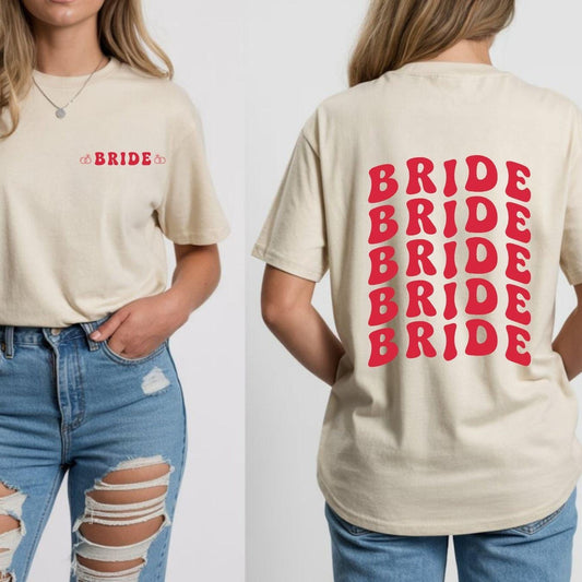 Team Bride Shirt with Back Print | Bachelorette Party Shirt | Bride Tribe Outfit | Bella Canvas 3001 | Bridal Party T-Shirt