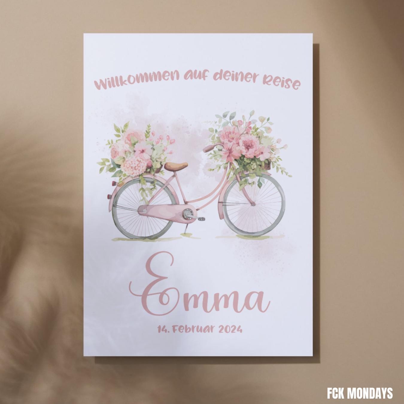 Personalized Baby Poster with Name & Date | Welcome to Your Journey | Baby Girl Birth Gift | Nursery Wall Art | Baptism Gift