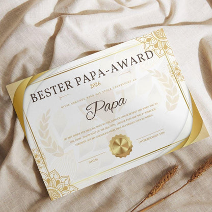 Best Dad Award Poster Personalized 2026 | Gift for Dad | Father's Day Gift Printable or Framed | Custom Dad Certificate Wall Art