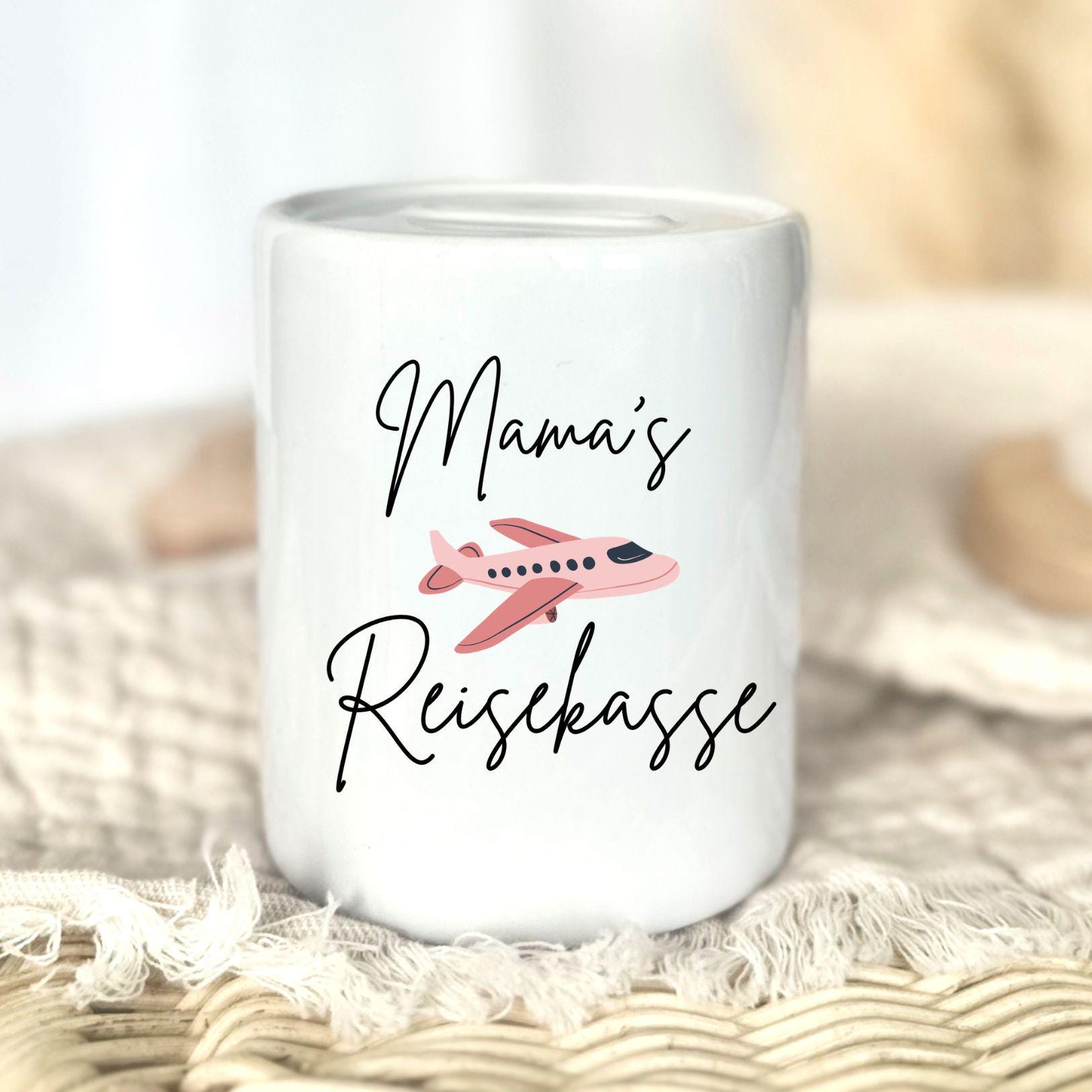 Mum’s Travel Money Pot | Mother’s Day Gift | Personalised | Holiday Fund | Gift Idea for Mum Save for a Holiday Ceramic Money Pot Thank You