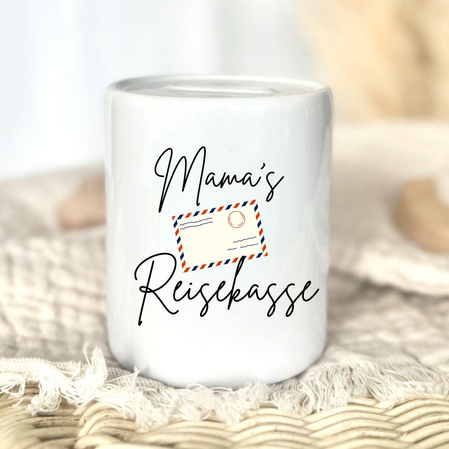 Mum’s Travel Money Pot | Mother’s Day Gift | Personalised | Holiday Fund | Gift Idea for Mum Save for a Holiday Ceramic Money Pot Thank You