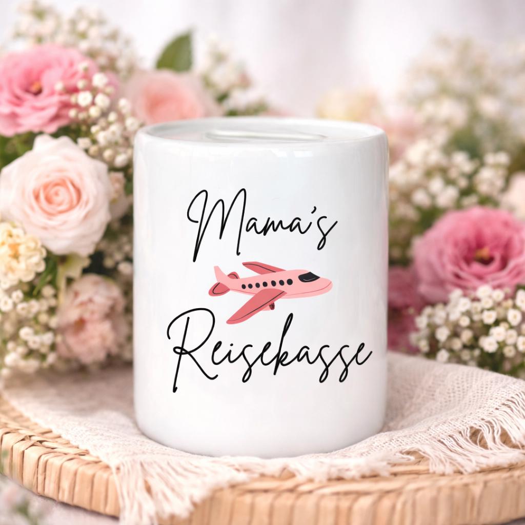 Mum’s Travel Money Pot | Mother’s Day Gift | Personalised | Holiday Fund | Gift Idea for Mum Save for a Holiday Ceramic Money Pot Thank You