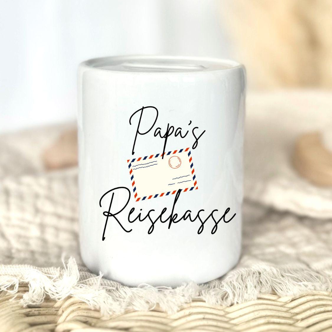 Mum’s Travel Money Pot | Mother’s Day Gift | Personalised | Holiday Fund | Gift Idea for Dad Save for a Holiday Ceramic Money Pot Thank You
