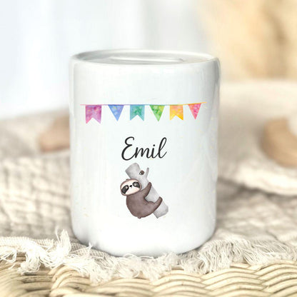Personalised money box for children, money box for son or daughter, newborn baby money box personalised piggy bank, school, birth, birthday