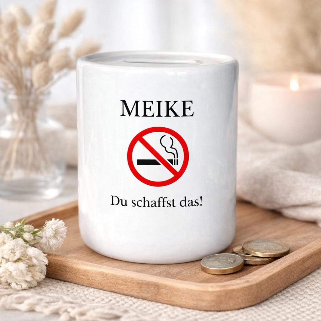 Personalised non-smoker money box with name | Smoke-free gift | Quit smoking motivation money box | Non-smoker | Non-smoke