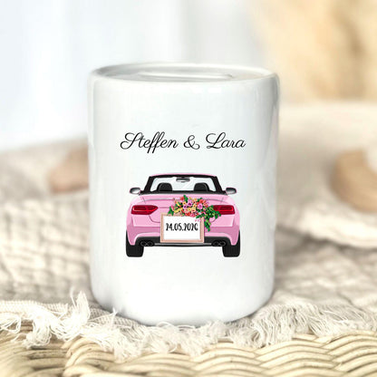 Personalised wedding money box | Just Married gift | Personalised money box with names and date | Wedding couple money box