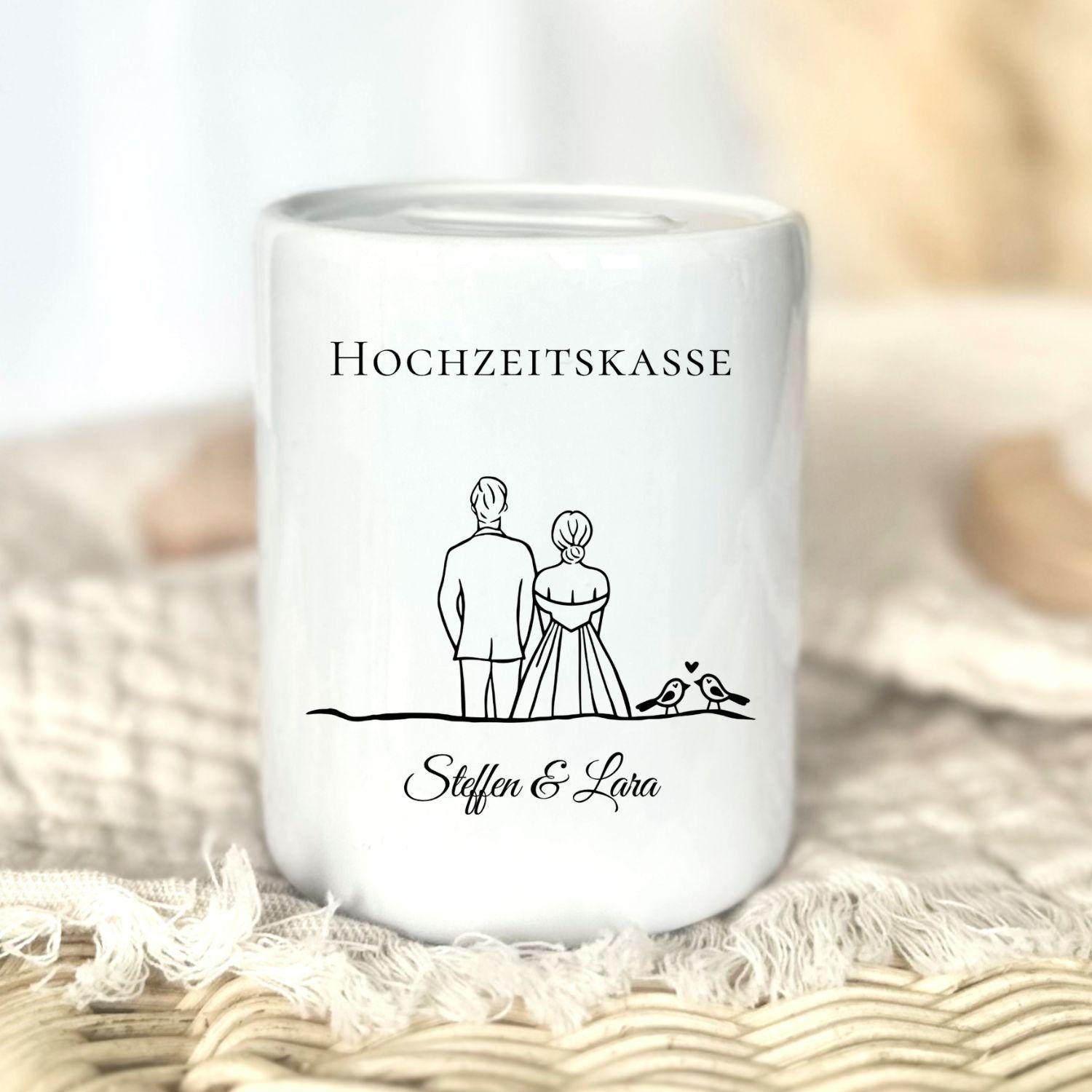 Personalized Wedding Money Box Lesbian Couple, Wedding Piggy Bank Custom Names Date, Bride Gift, Same Sex Wedding Gift, Boho Wedding Decor