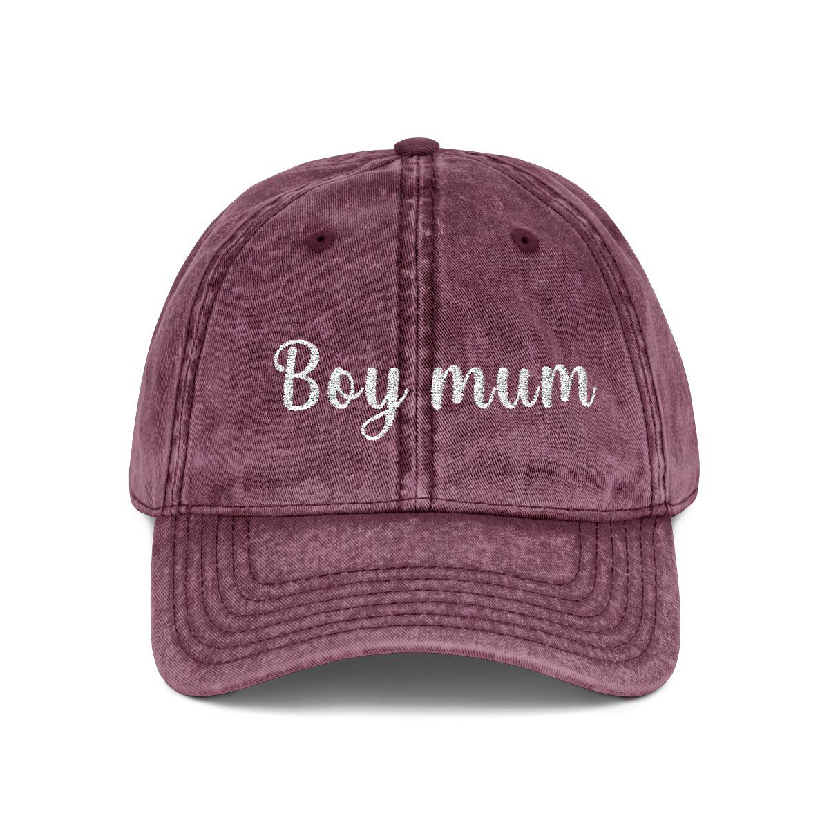 Boy Mum and Dad Vintage Cap | Embroidered Mom Hat | Gift for Boy Mom | Adjustable Cotton Baseball Cap | Mother’s Day & Christmas Gift mother