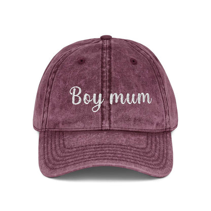 Boy Mum and Dad Vintage Cap | Embroidered Mom Hat | Gift for Boy Mom | Adjustable Cotton Baseball Cap | Mother’s Day & Christmas Gift mother