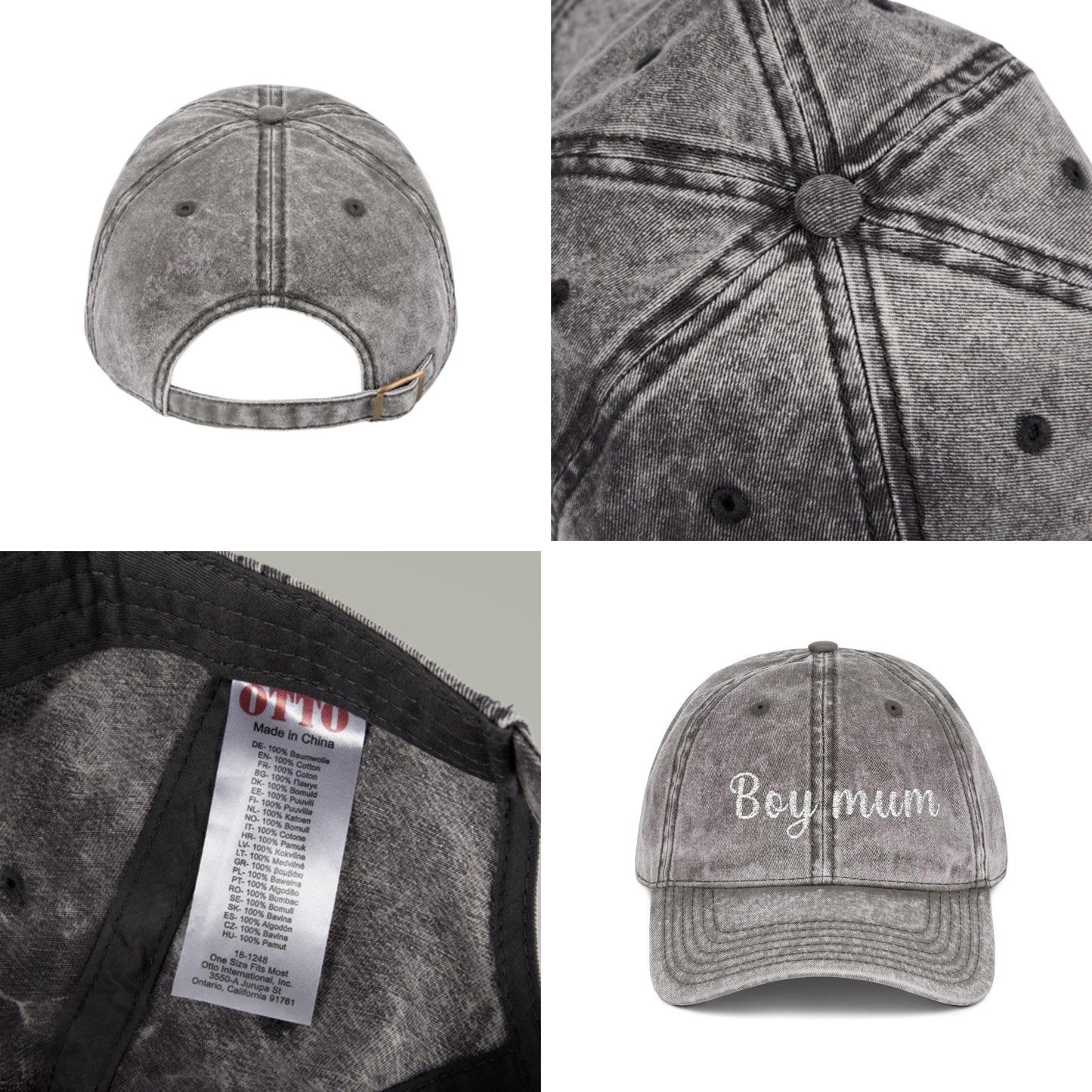 Boy Dad Vintage Cap | Embroidered Dad Hat | Gift for Dad and Mom | Adjustable Cotton Baseball Cap | Mother’s & Father's Day - Christmas Gift