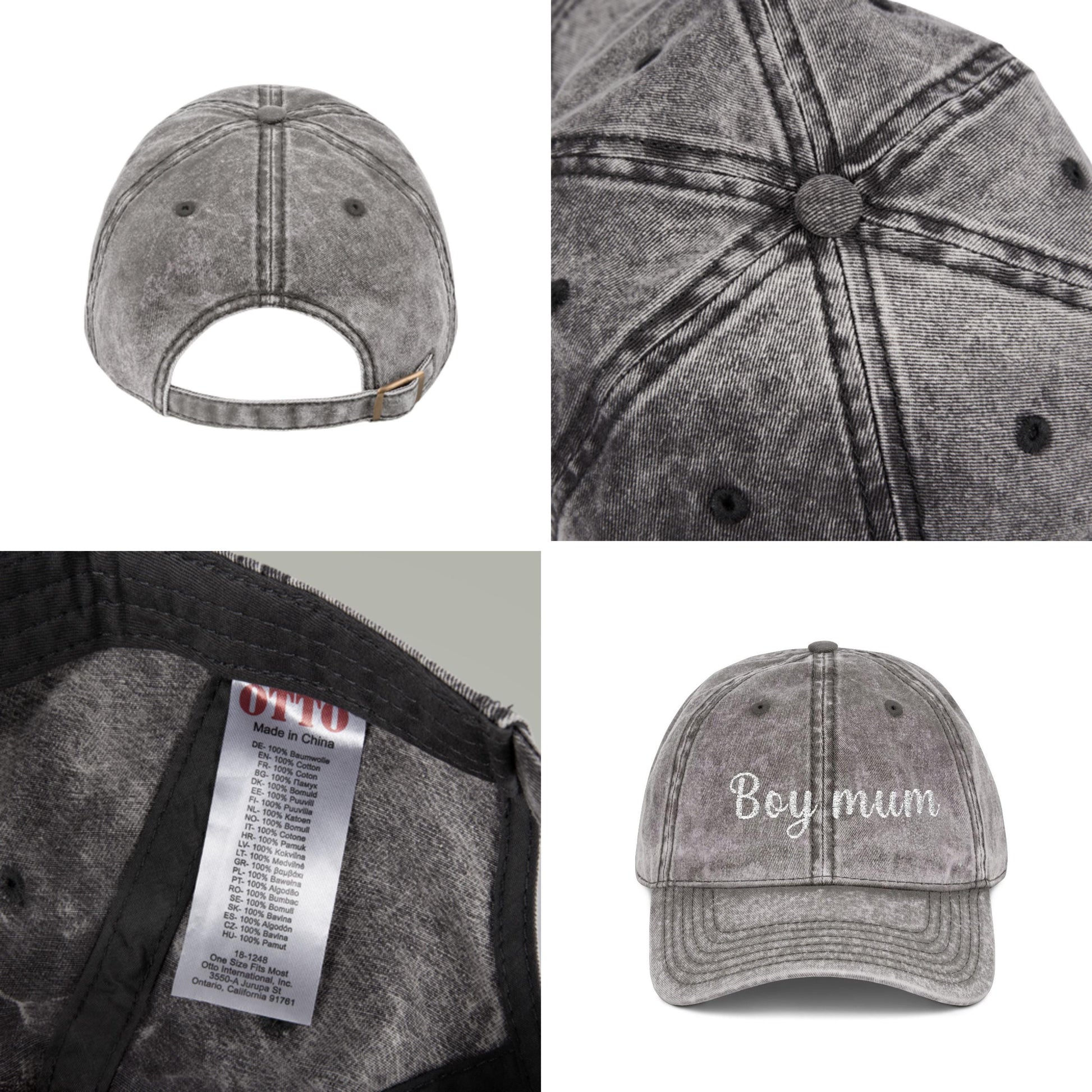 Boy Dad Vintage Cap | Embroidered Dad Hat | Gift for Dad and Mom | Adjustable Cotton Baseball Cap | Mother’s & Father's Day - Christmas Gift