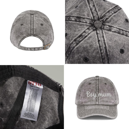 Boy Mum and Dad Vintage Cap | Embroidered Mom Hat | Gift for Boy Mom | Adjustable Cotton Baseball Cap | Mother’s Day & Christmas Gift mother