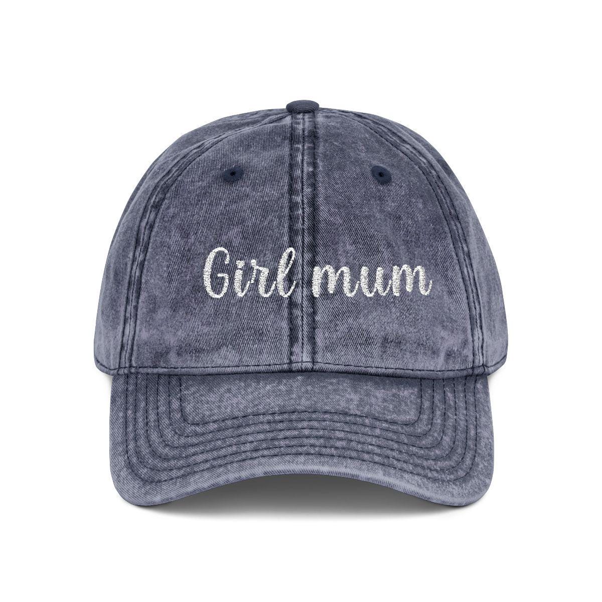 Girl Mum Vintage Cap | Embroidered Mom Hat | Gift for Girl Mom | Adjustable Cotton Baseball Cap | Mother’s Day & Christmas Gift Boy Mommy
