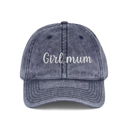 Girl Mum Vintage Cap | Embroidered Mom Hat | Gift for Girl Mom | Adjustable Cotton Baseball Cap | Mother’s Day & Christmas Gift Boy Mommy