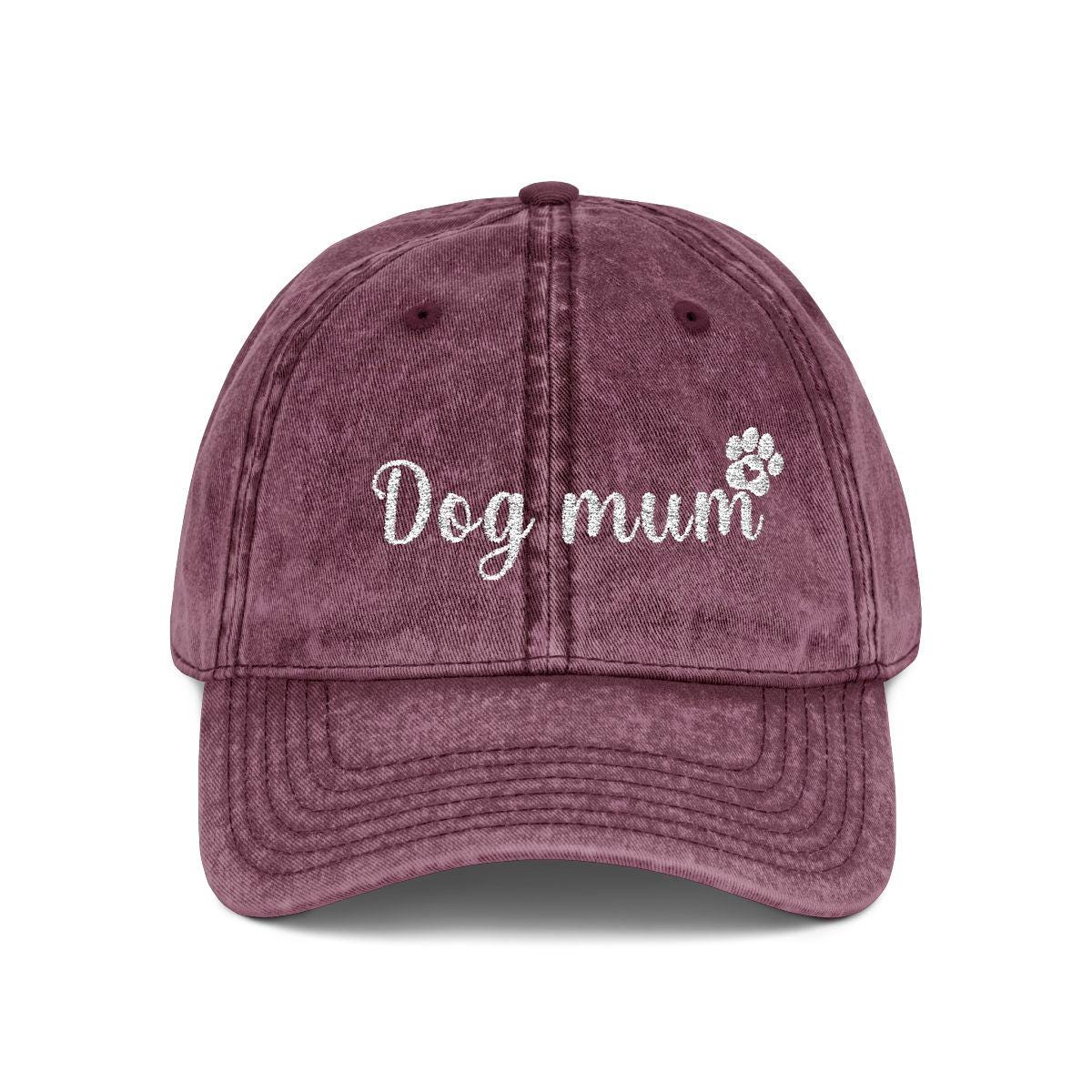Dog Mum Vintage Cap | Embroidered Mom Hat | Gift for Dog mothers | Adjustable Cotton Baseball Cap | Mother’s Day & Christmas Dog Mommy