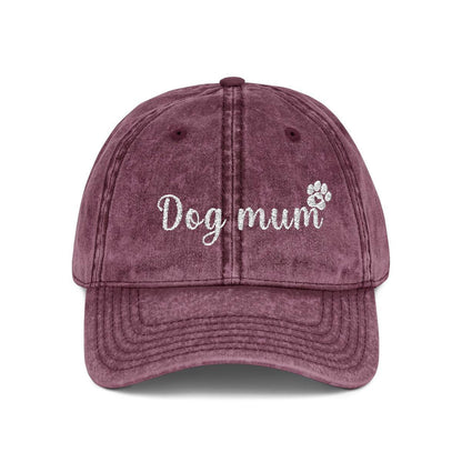 Dog Mum Vintage Cap | Embroidered Mom Hat | Gift for Dog mothers | Adjustable Cotton Baseball Cap | Mother’s Day & Christmas Dog Mommy