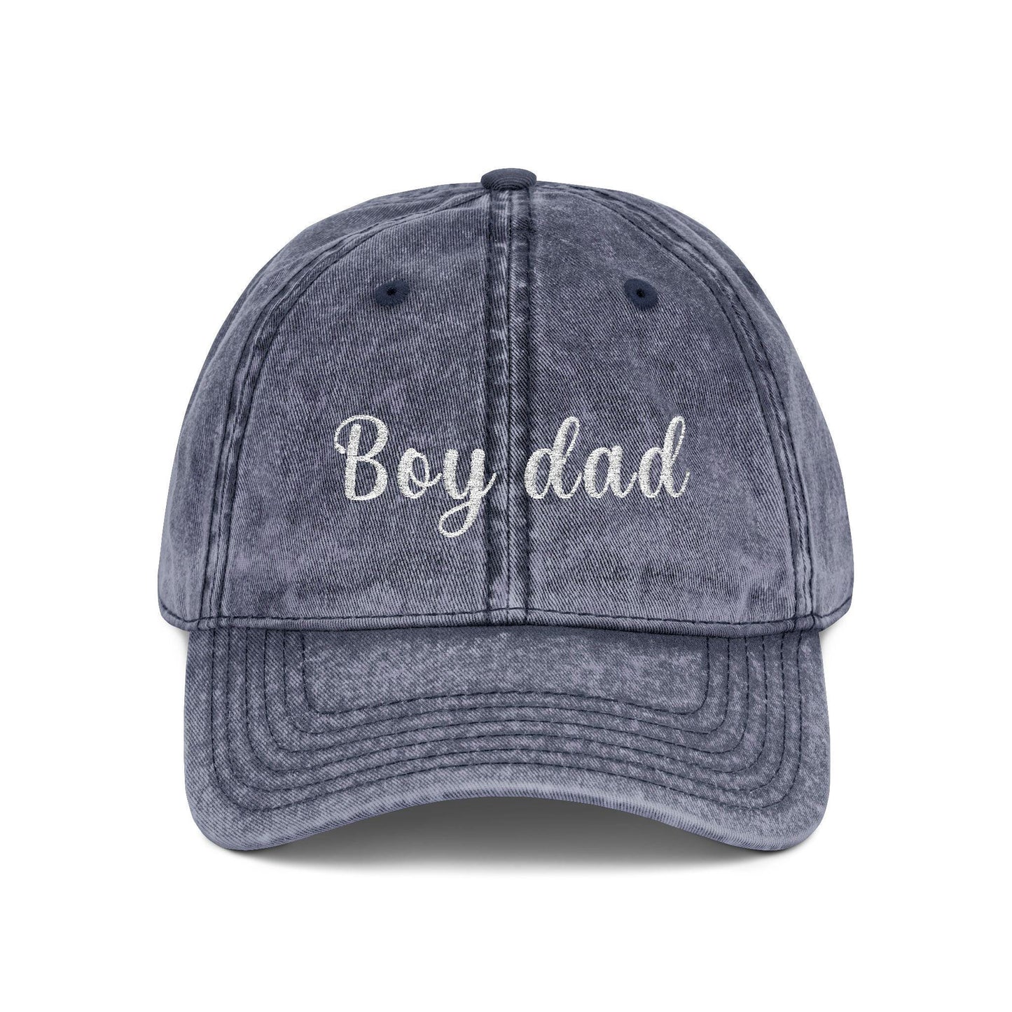 Boy Dad Vintage Cap | Embroidered Dad Hat | Gift for Dad and Mom | Adjustable Cotton Baseball Cap | Mother’s & Father's Day - Christmas Gift