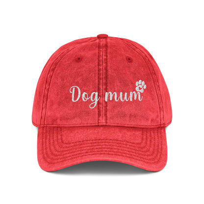 Dog Mum Vintage Cap | Embroidered Mom Hat | Gift for Dog mothers | Adjustable Cotton Baseball Cap | Mother’s Day & Christmas Dog Mommy