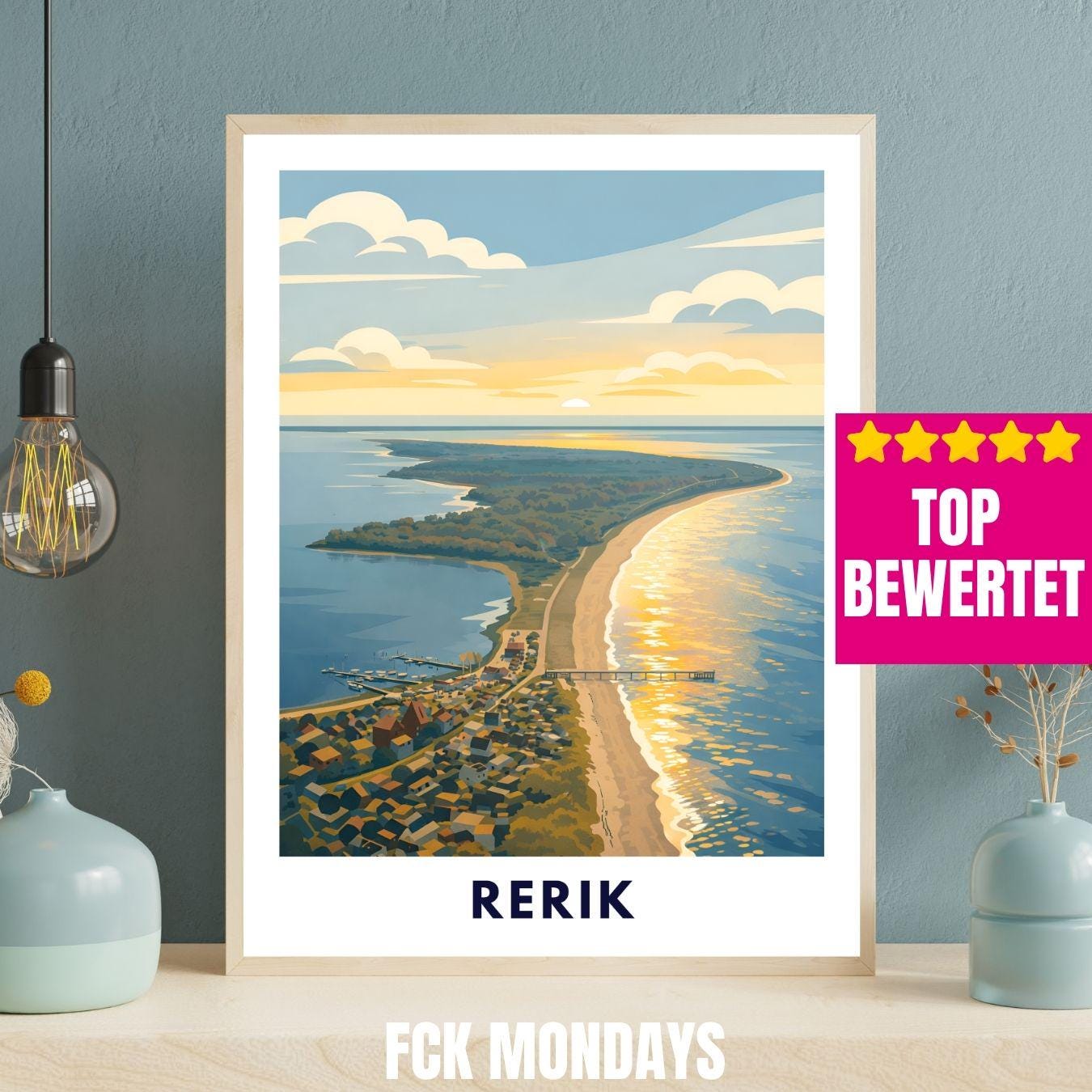 Rerik Baltic Sea Poster | Salzhaff & Beach Wall Art | Coastal Germany Print | Sunset Seascape Decor | Maritime Vacation Home Artwork