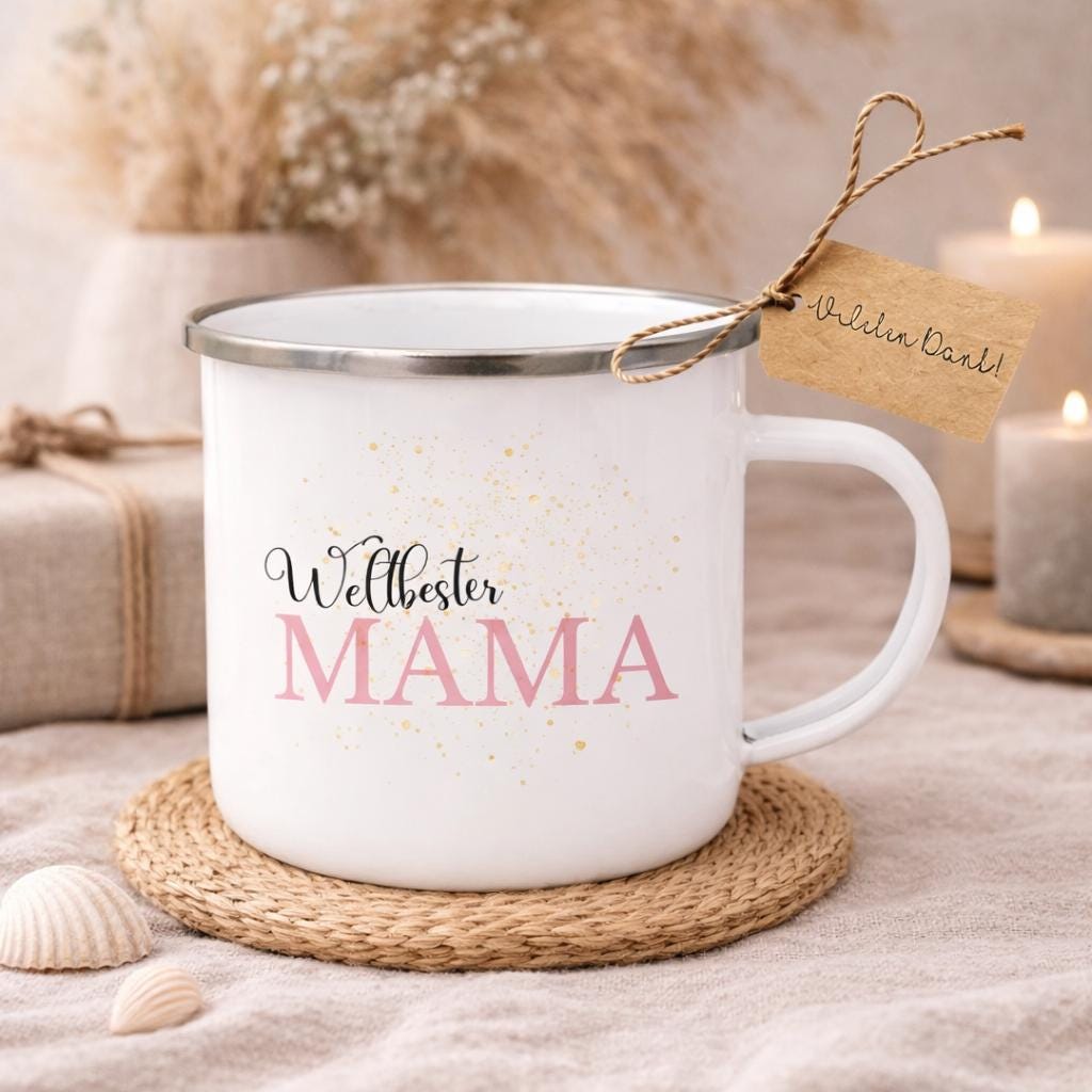 Cup Mum Gift Mother's Day | Dad Father's Day | Grandma Grandpa Enamel Mug | Christmas Birthday Favourite Grandma Gift Idea Grandchildren
