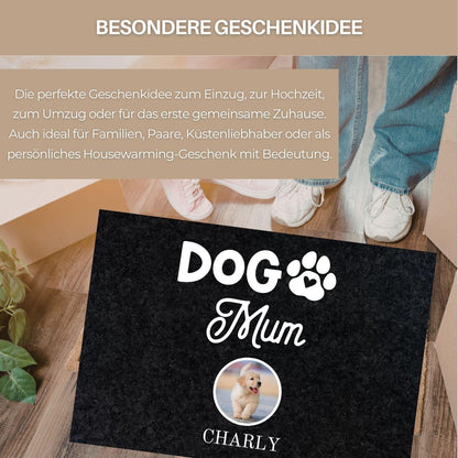 Personalisierte Haustier Fußmatte Hunde mit Foto – Türmatte mit Namen | Geschenk Umzug Zuhause Einweihungsgeschenk Türvorleger Dog Mom Dad