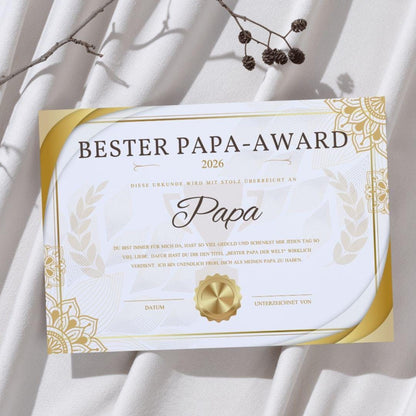 Best Dad Award Poster Personalized 2026 | Gift for Dad | Father's Day Gift Printable or Framed | Custom Dad Certificate Wall Art