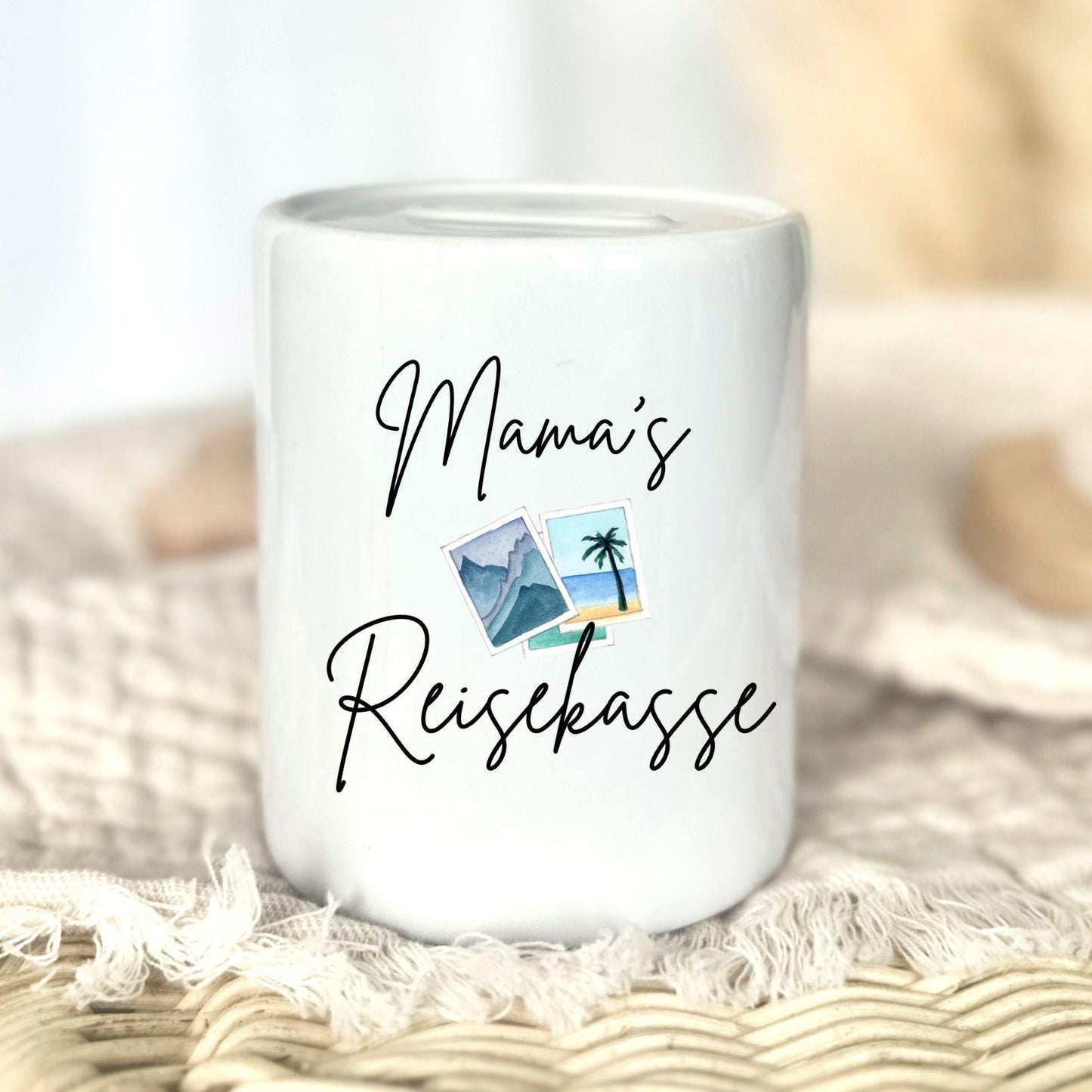 Mum’s Travel Money Pot | Mother’s Day Gift | Personalised | Holiday Fund | Gift Idea for Mum Save for a Holiday Ceramic Money Pot Thank You