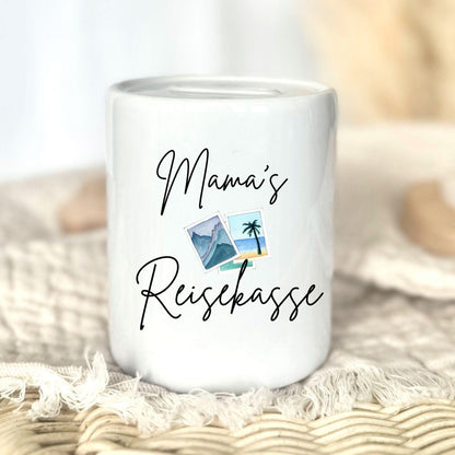 Mum’s Travel Money Pot | Mother’s Day Gift | Personalised | Holiday Fund | Gift Idea for Mum Save for a Holiday Ceramic Money Pot Thank You