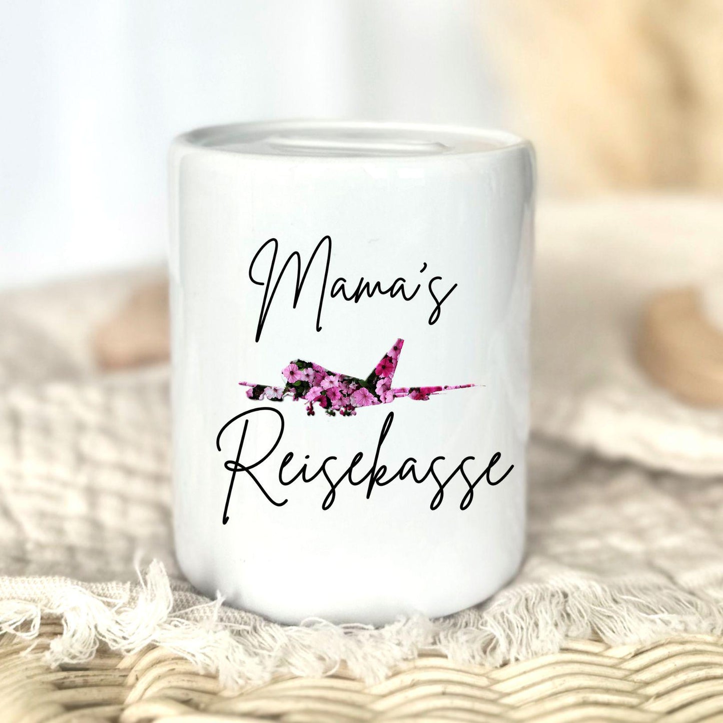 Mum’s Travel Money Pot | Mother’s Day Gift | Personalised | Holiday Fund | Gift Idea for Mum Save for a Holiday Ceramic Money Pot Thank You