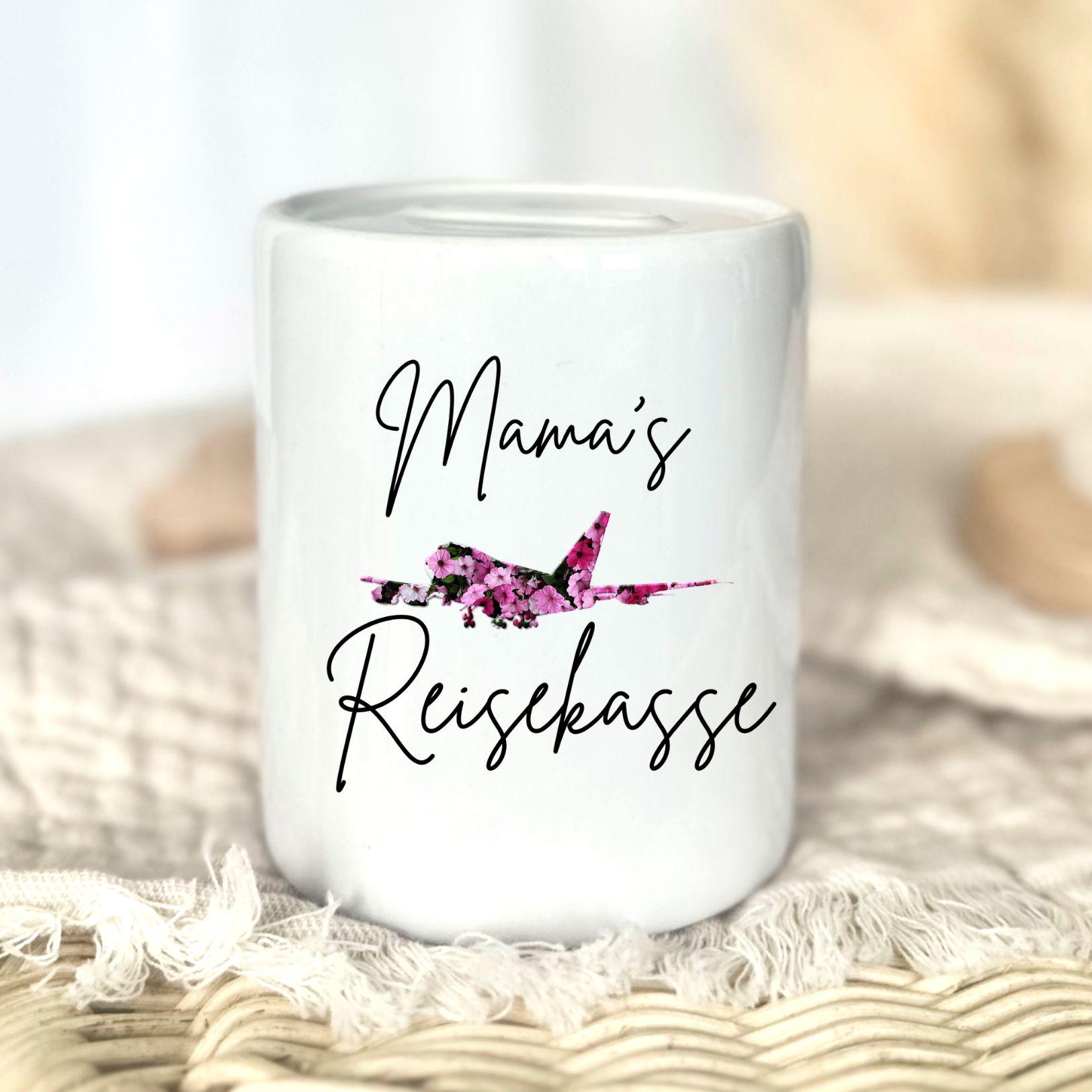 Mum’s Travel Money Pot | Mother’s Day Gift | Personalised | Holiday Fund | Gift Idea for Mum Save for a Holiday Ceramic Money Pot Thank You