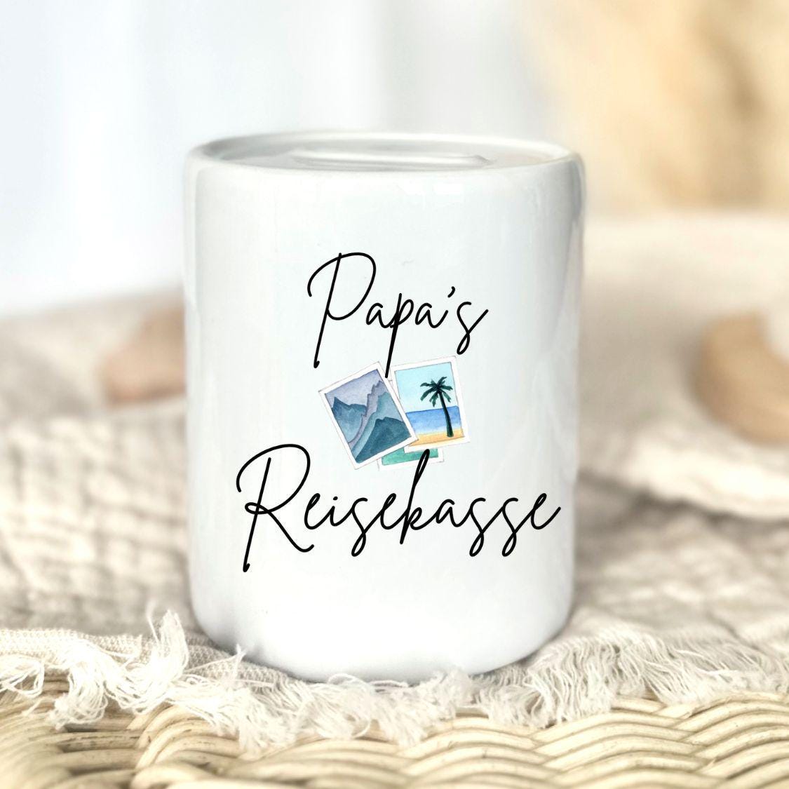 Mum’s Travel Money Pot | Mother’s Day Gift | Personalised | Holiday Fund | Gift Idea for Dad Save for a Holiday Ceramic Money Pot Thank You