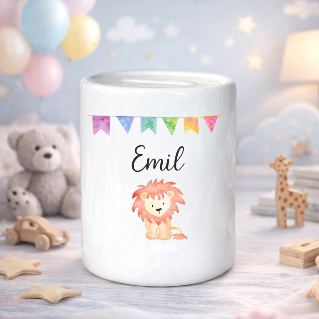 Personalised money box for children, money box for son or daughter, newborn baby money box personalised piggy bank, school, birth, birthday