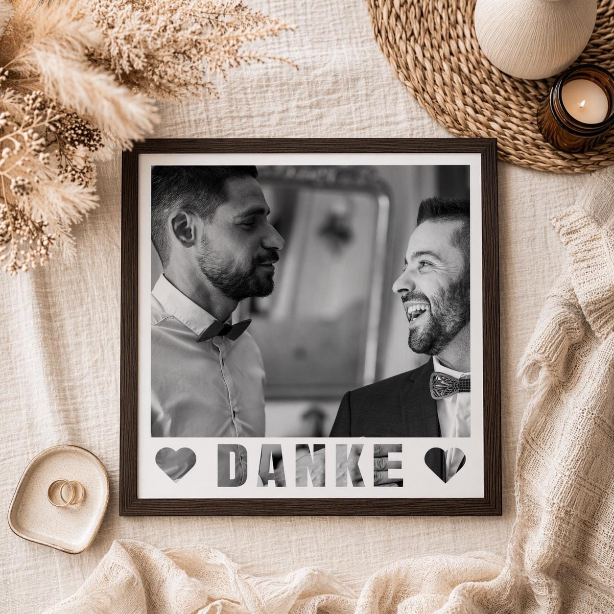 Trauzeuge Danke Geschenk Bild mit Foto - Personalisiertes Dankeschön Trauzeuginnen Best Man Poster mit Bilderrahmen - Fotogeschenk Digital