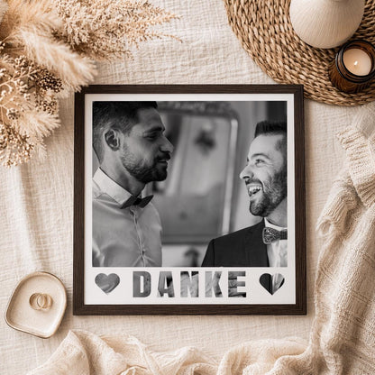 Trauzeuge Danke Geschenk Bild mit Foto - Personalisiertes Dankeschön Trauzeuginnen Best Man Poster mit Bilderrahmen - Fotogeschenk Digital