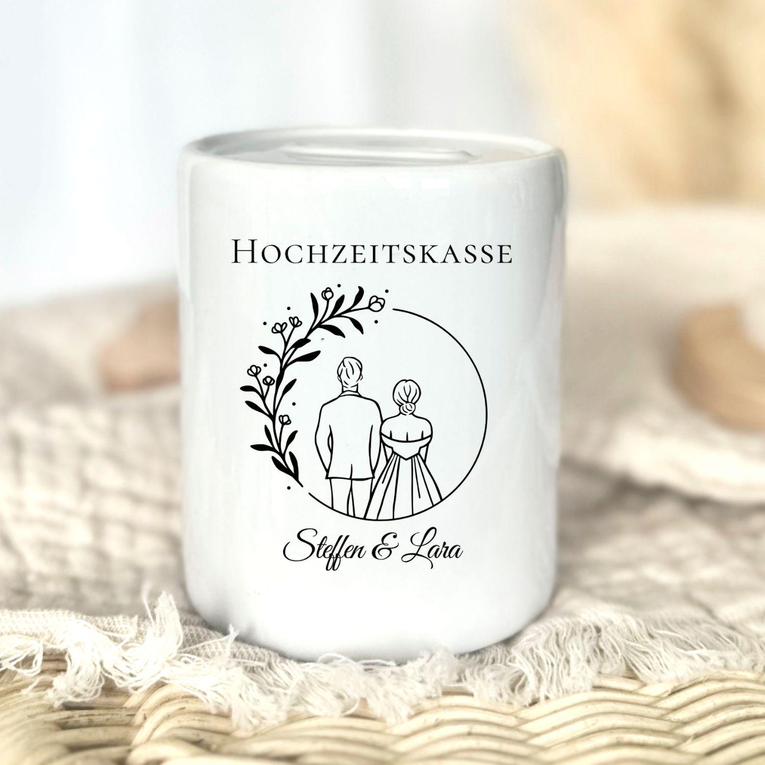 Personalised wedding money box with names & date | Wedding gift for the couple | Wedding cash gift | Boho wedding decoration money box