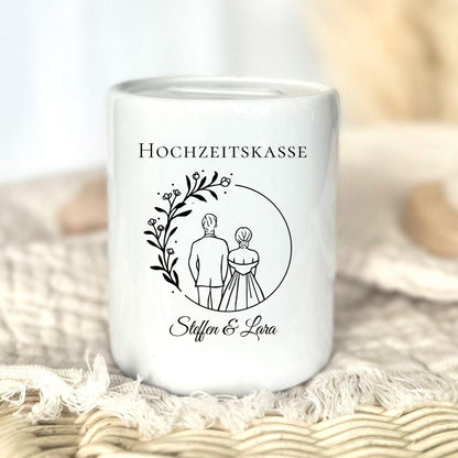 Personalised wedding money box with names & date | Wedding gift for the couple | Wedding cash gift | Boho wedding decoration money box