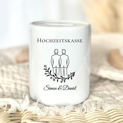 Personalised wedding money box with names & date | Wedding gift for the couple | Wedding cash gift | Boho wedding decoration money box