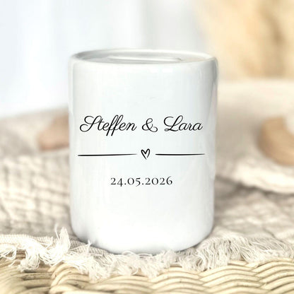 Personalised wedding money box with names & date | Wedding gift for the couple | Wedding cash gift | Boho wedding decoration money box