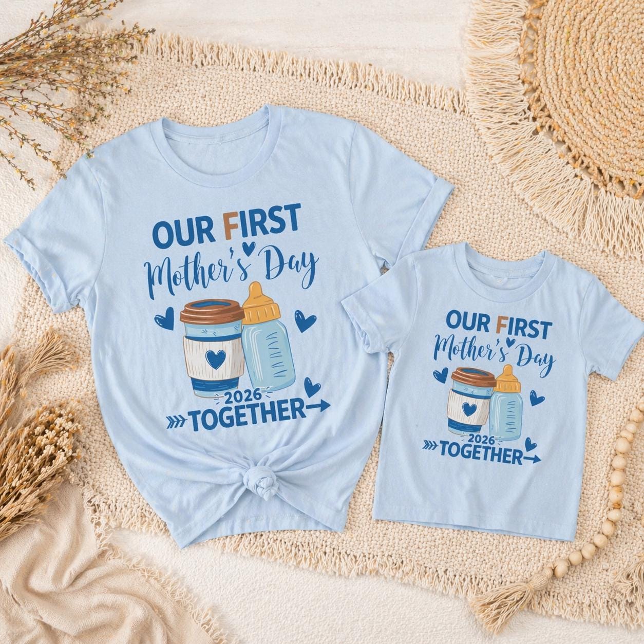 First Mothers Day Shirt 2026 – Erster Muttertag Shirt – Mama Mini Set – Mommy and Me Outfit – Partnerlook Mama Kind Baby & Mama T-Shirt Set