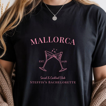 JGA Shirt personalisiert Frauen mit Ort & Name | Bachelorette Party T-Shirt, Junggesellinnenabschied Outfit | Team Bride Braut Crew Geschenk