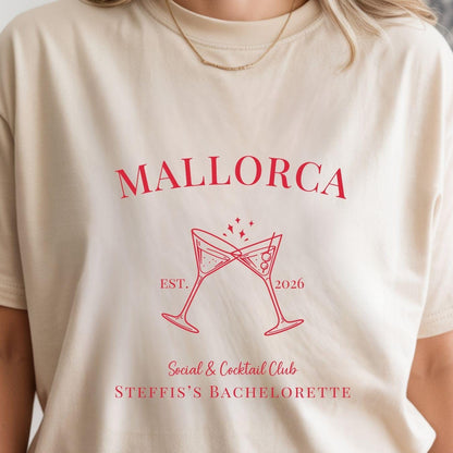 JGA Shirt personalisiert Frauen mit Ort & Name | Bachelorette Party T-Shirt, Junggesellinnenabschied Outfit | Team Bride Braut Crew Geschenk