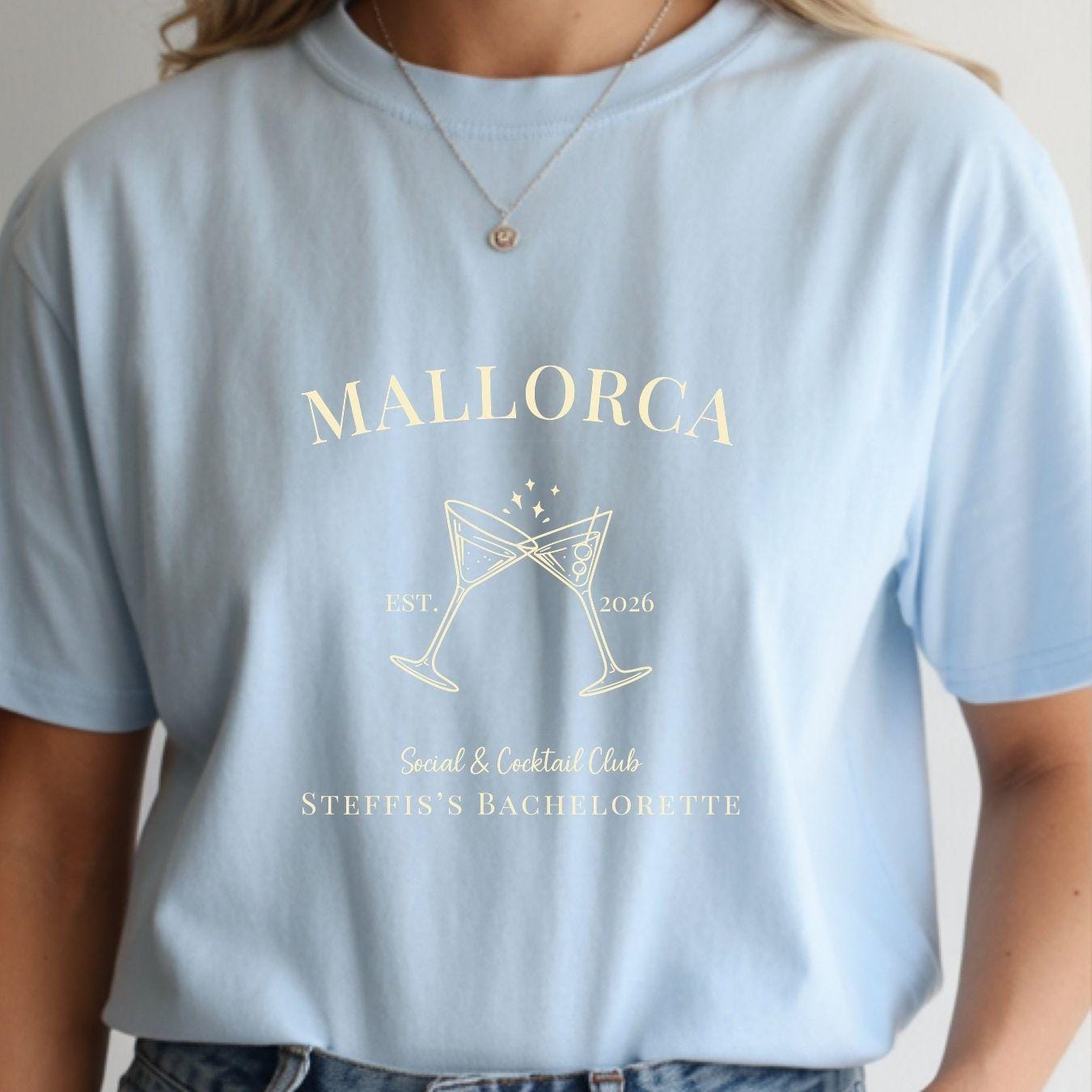 JGA Shirt personalisiert Frauen mit Ort & Name | Bachelorette Party T-Shirt, Junggesellinnenabschied Outfit | Team Bride Braut Crew Geschenk