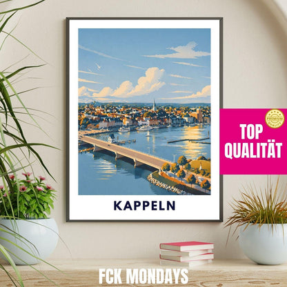 Kappeln Poster minimalistisch | Skandinavisches Reiseposter Nordisches Wandbild Küste Travel Plakat Deutschland Geschenk Ostsee Illustration