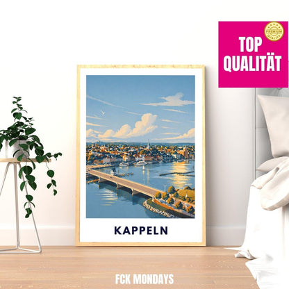 Kappeln Poster minimalistisch | Skandinavisches Reiseposter Nordisches Wandbild Küste Travel Plakat Deutschland Geschenk Ostsee Illustration