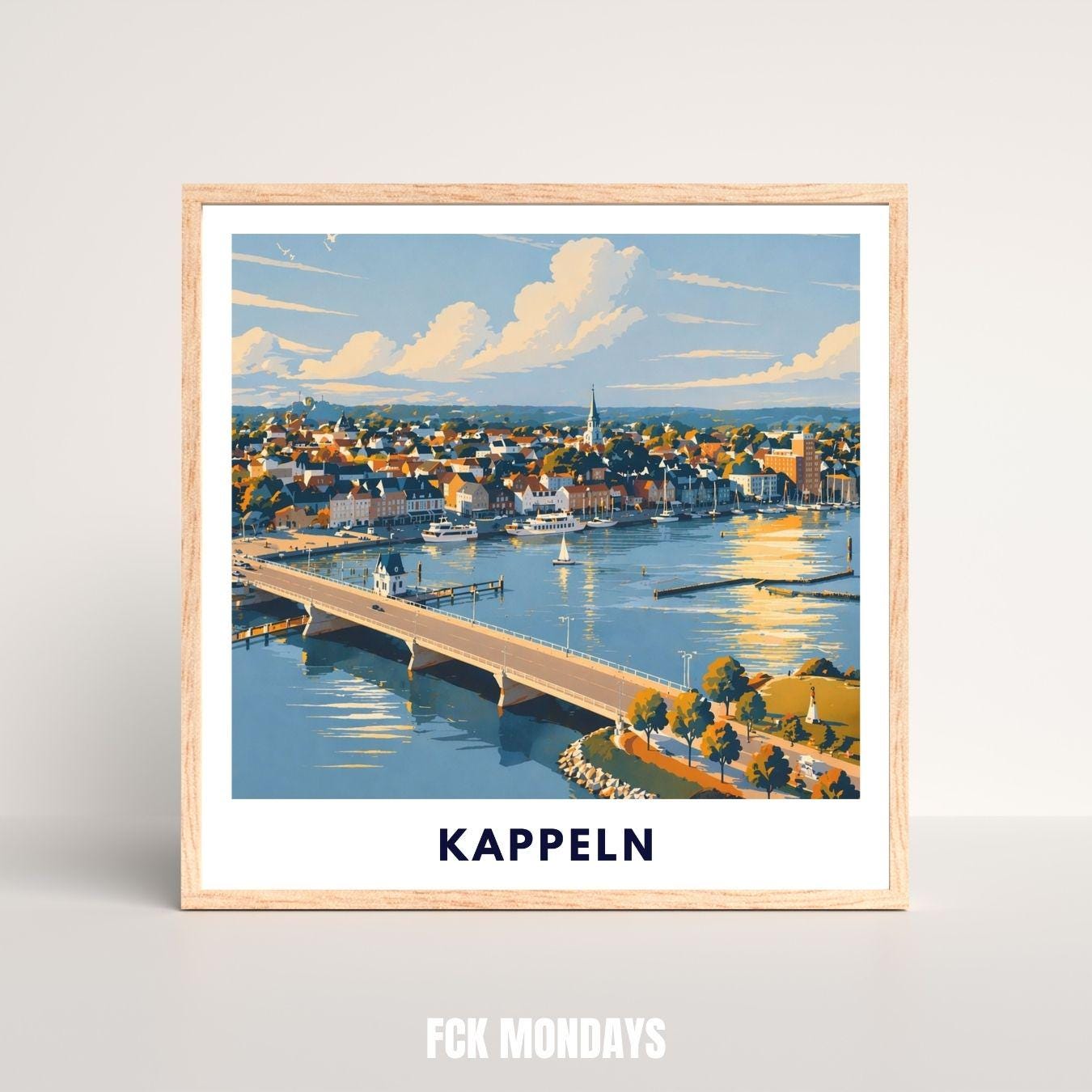 Kappeln Poster minimalistisch | Skandinavisches Reiseposter Nordisches Wandbild Küste Travel Plakat Deutschland Geschenk Ostsee Illustration