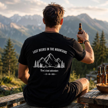 JGA Shirt Männer – Bier in den Bergen T-Shirt – Bräutigam Squad Shirt – Personalisiertes Junggesellenabschied Shirt – Männer Outdoor Shirt