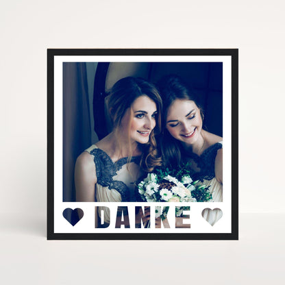 Wedding Witness Thank You Gift: Photo Poster - Personalised Thank You Poster for Wedding Witnesses with Picture Frame - Photo Gift